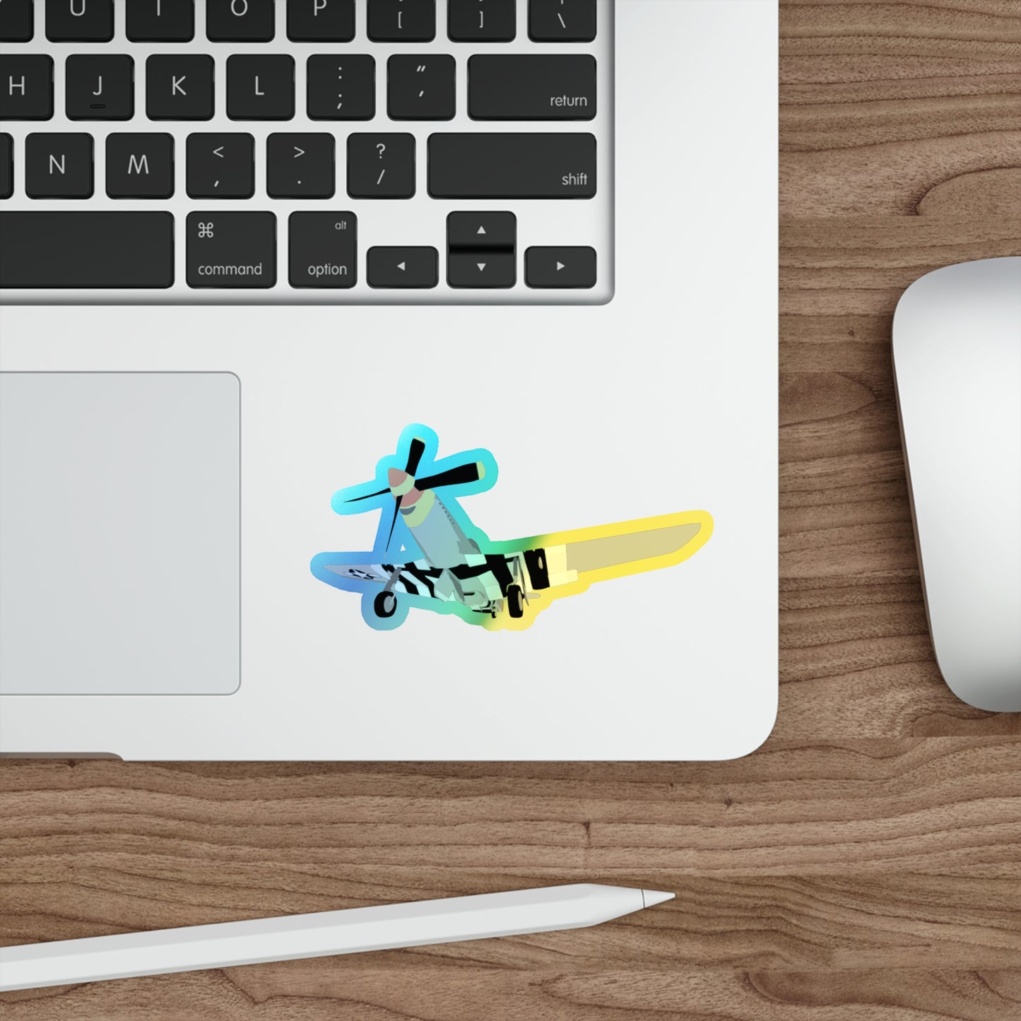 P-51D Mustang Holographic Die-Cut Airplane Sticker