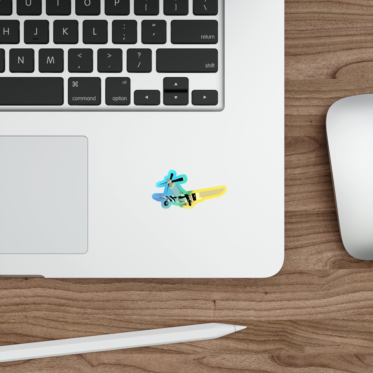 P-51D Mustang Holographic Die-Cut Airplane Sticker