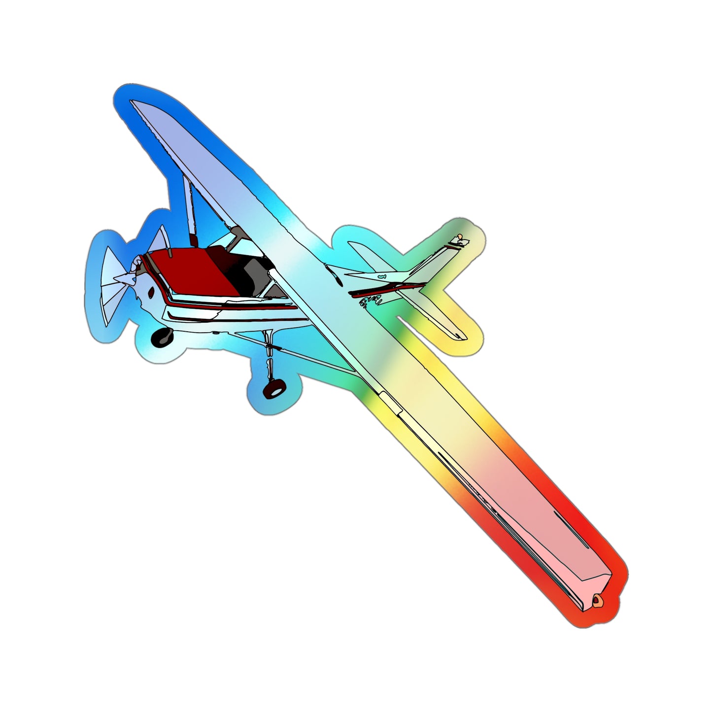 Cessna 172 Holographic Plane Die-Cut Stickers