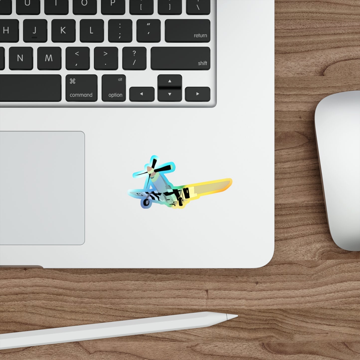P-51D Mustang Holographic Die-Cut Airplane Sticker