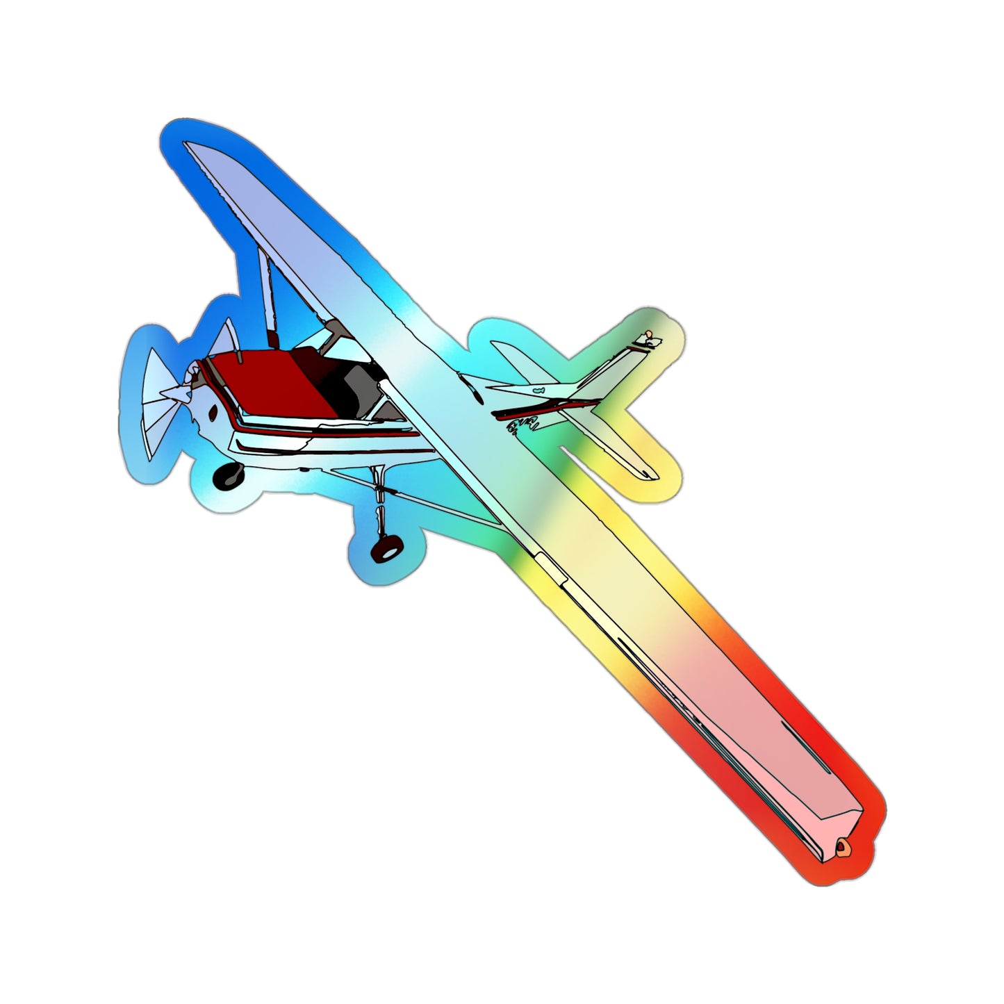Cessna 172 Holographic Plane Die-Cut Stickers