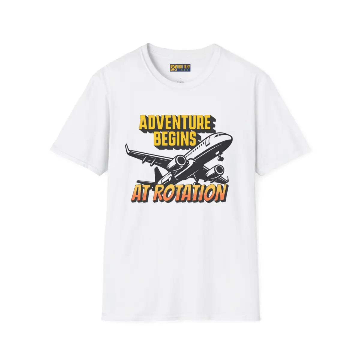 Adventure Begins At Rotation - Tee - T-Shirt - Gifts for pilots - Aviation apparel