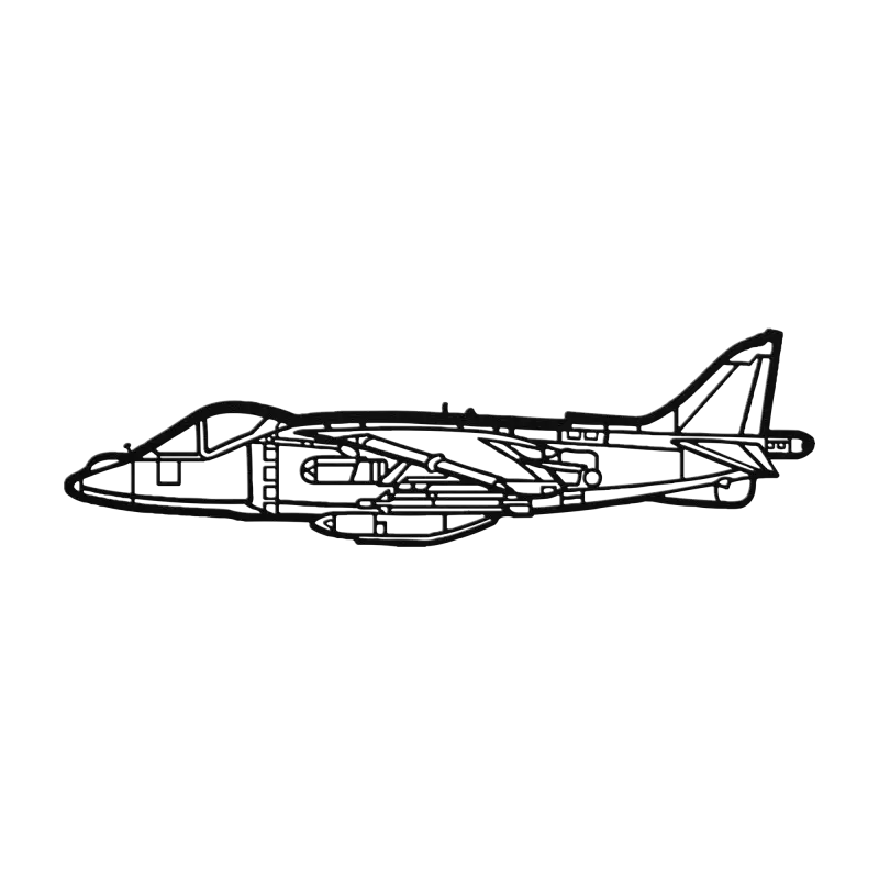 AV-8B Side Die Cut Metal Wall Art - Sign - Pilot gifts - WWII warbird t-shirt