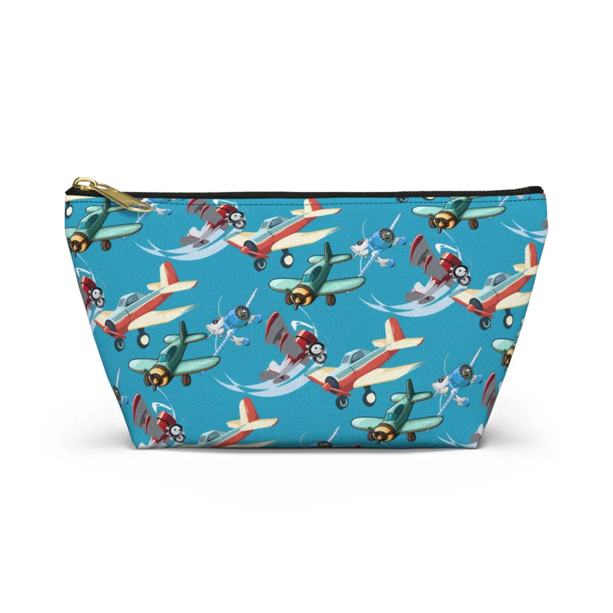 Aviation Accessory Pouch w T-bottom - Vintage Plane Pattern - Bags - Gifts for pilots - apparel