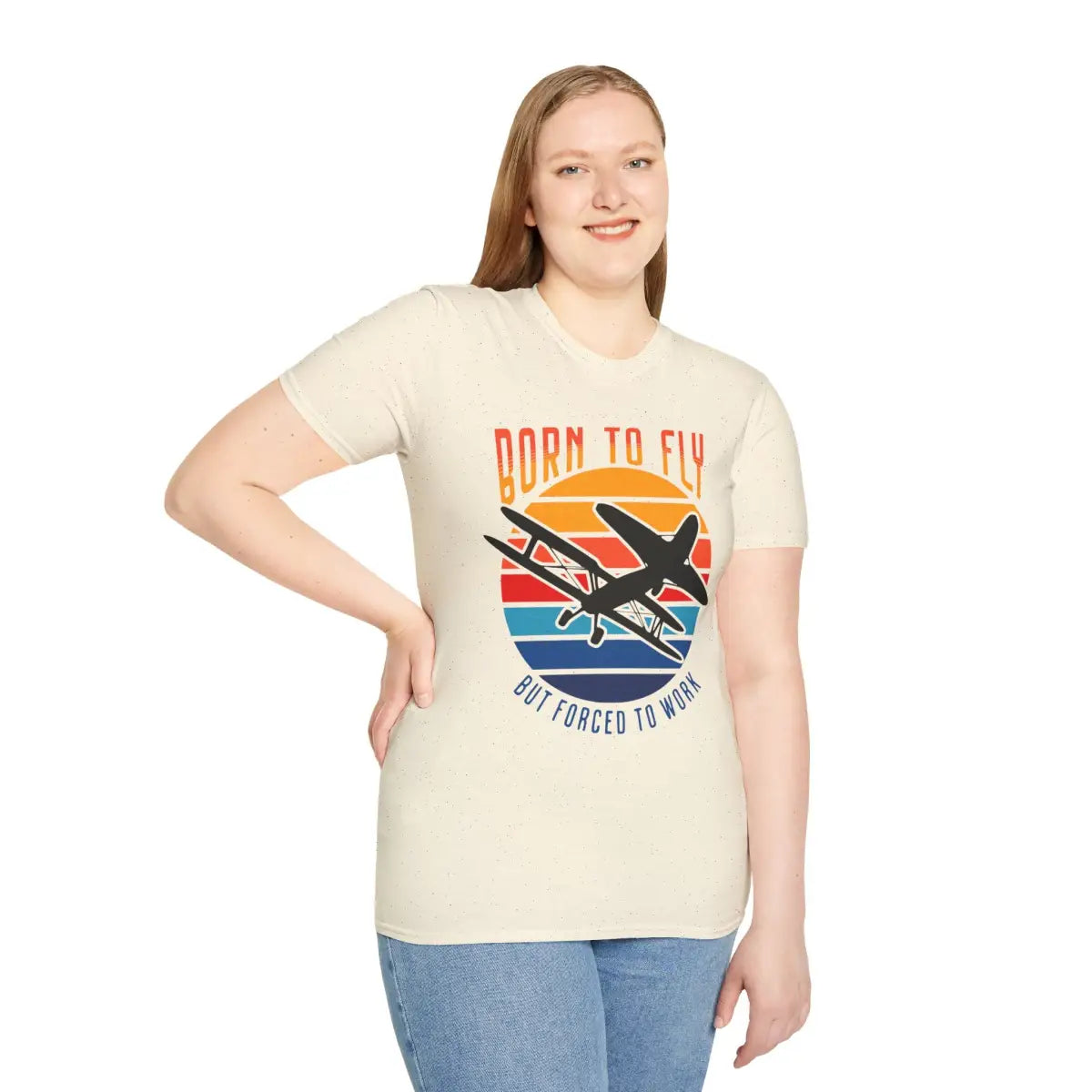 Born to Fly but Forced Work - T-Shirt - Pilot gifts - WWII warbird t-shirt