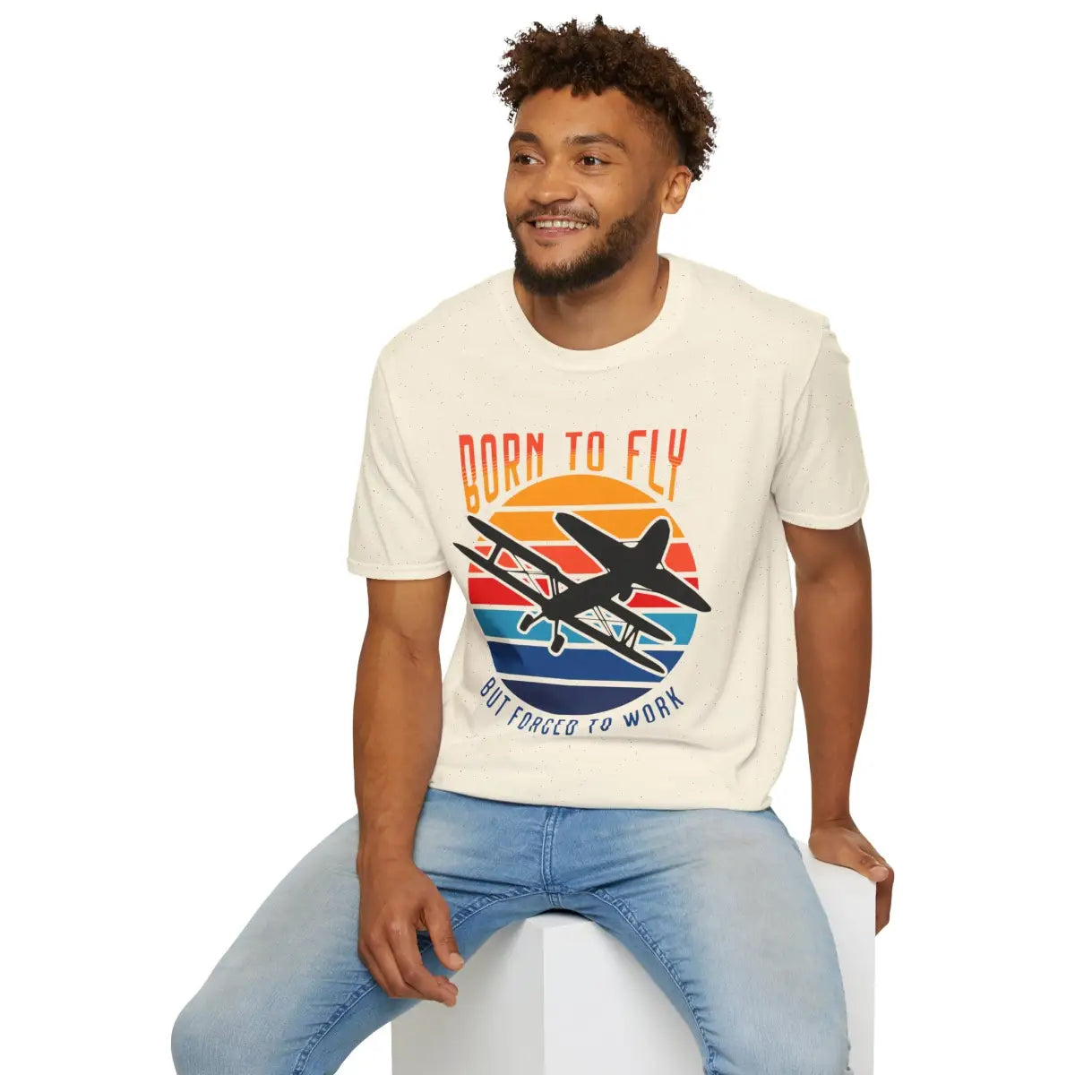 Born to Fly but Forced Work - T-Shirt - Pilot gifts - WWII warbird t-shirt