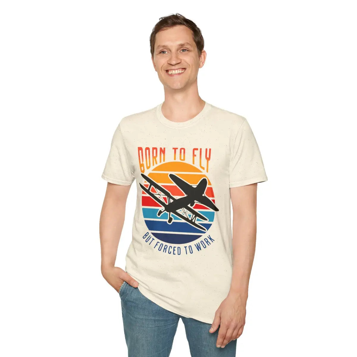 Born to Fly but Forced Work - T-Shirt - Pilot gifts - WWII warbird t-shirt