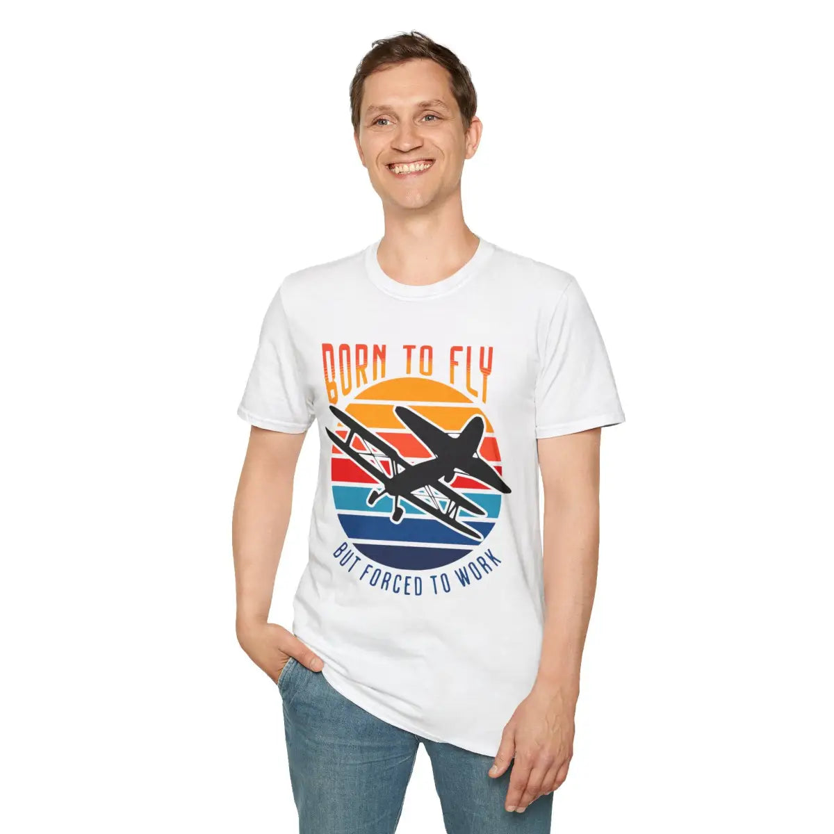Born to Fly but Forced Work - T-Shirt - Pilot gifts - WWII warbird t-shirt