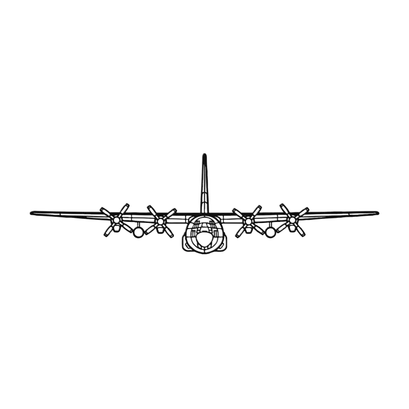 C-130H Front View Die Cut Metal Wall Art - Sign - Pilot gifts - WWII warbird t-shirt