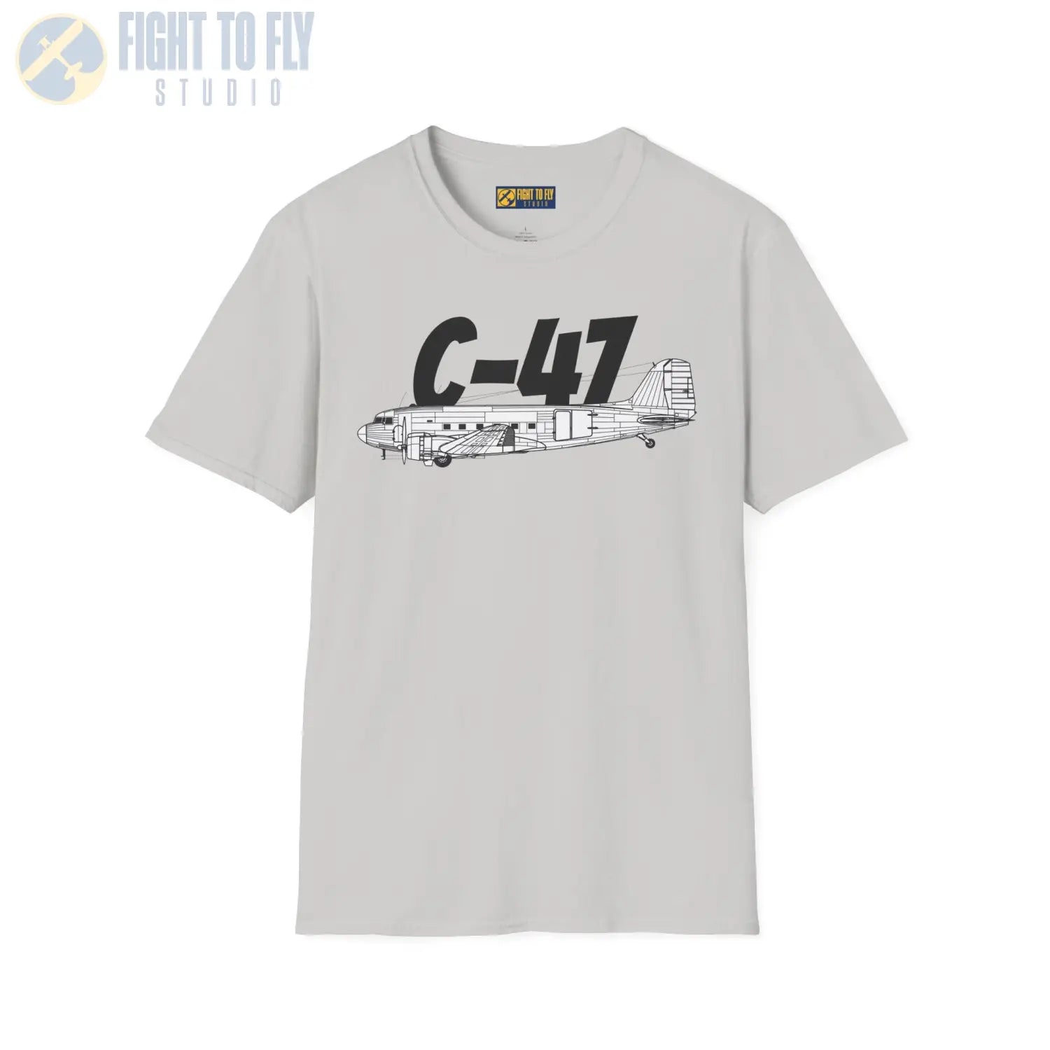 C-47 Dakota Side Profile T-Shirt - Pilot gifts - WWII warbird t-shirt