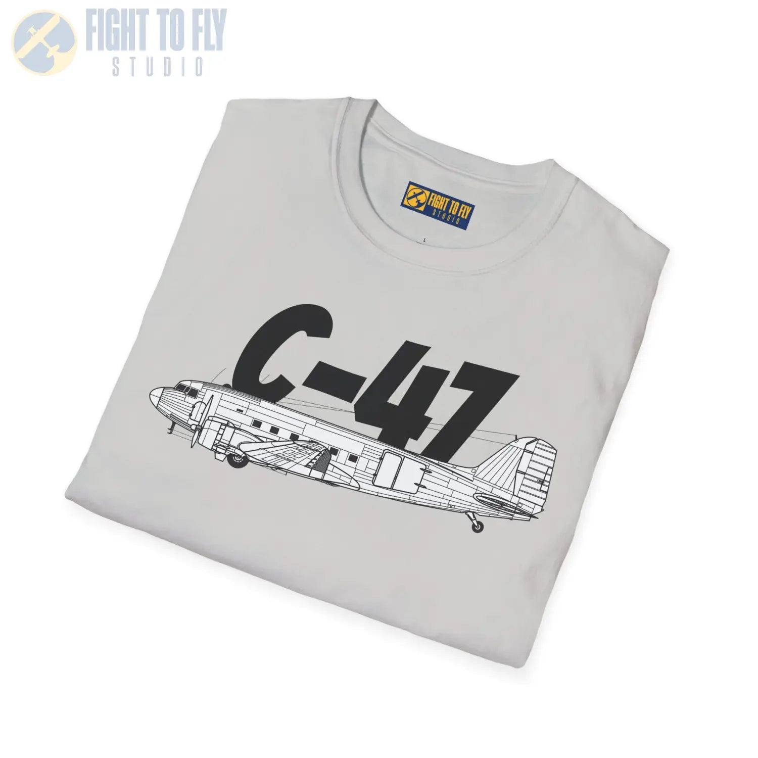 C-47 Dakota Side Profile T-Shirt - Pilot gifts - WWII warbird t-shirt