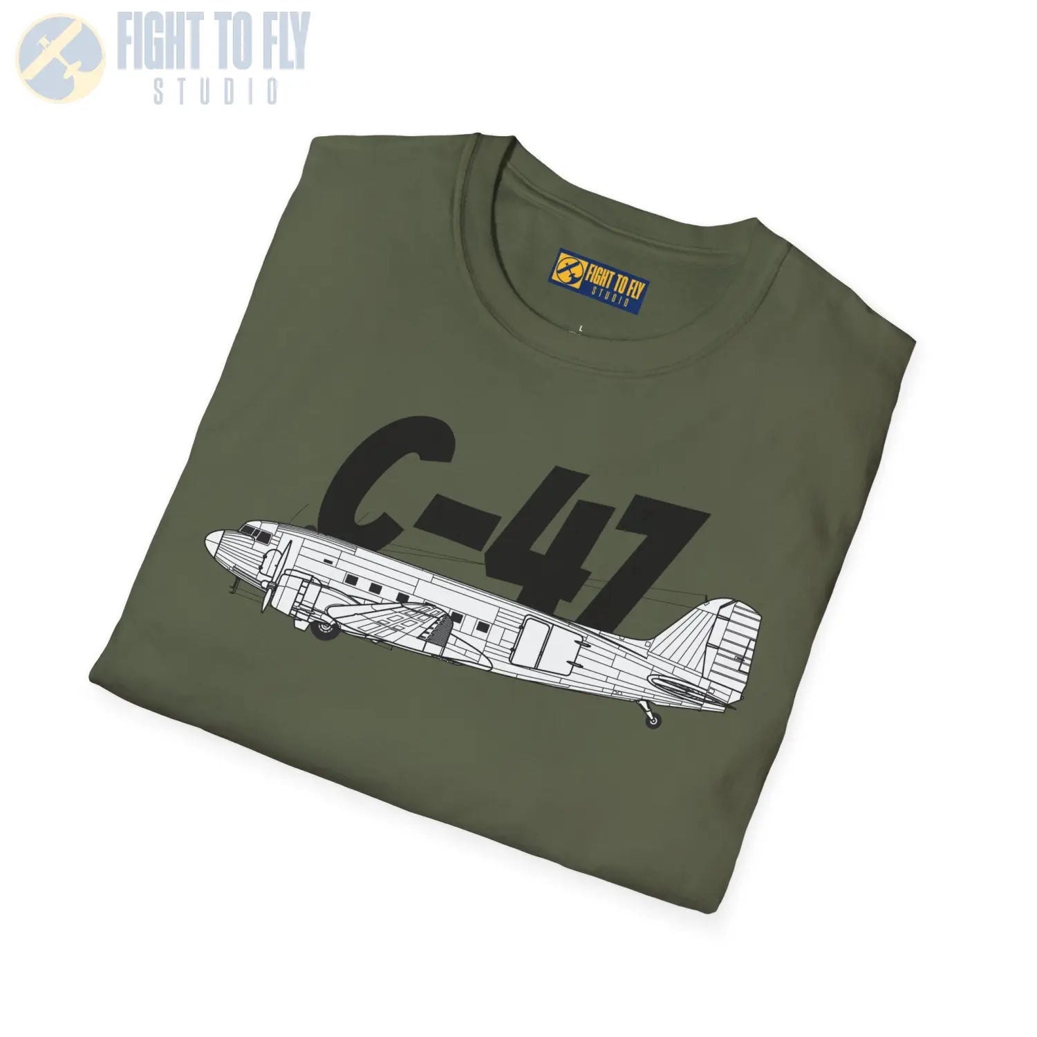 C-47 Dakota Side Profile T-Shirt - Pilot gifts - WWII warbird t-shirt