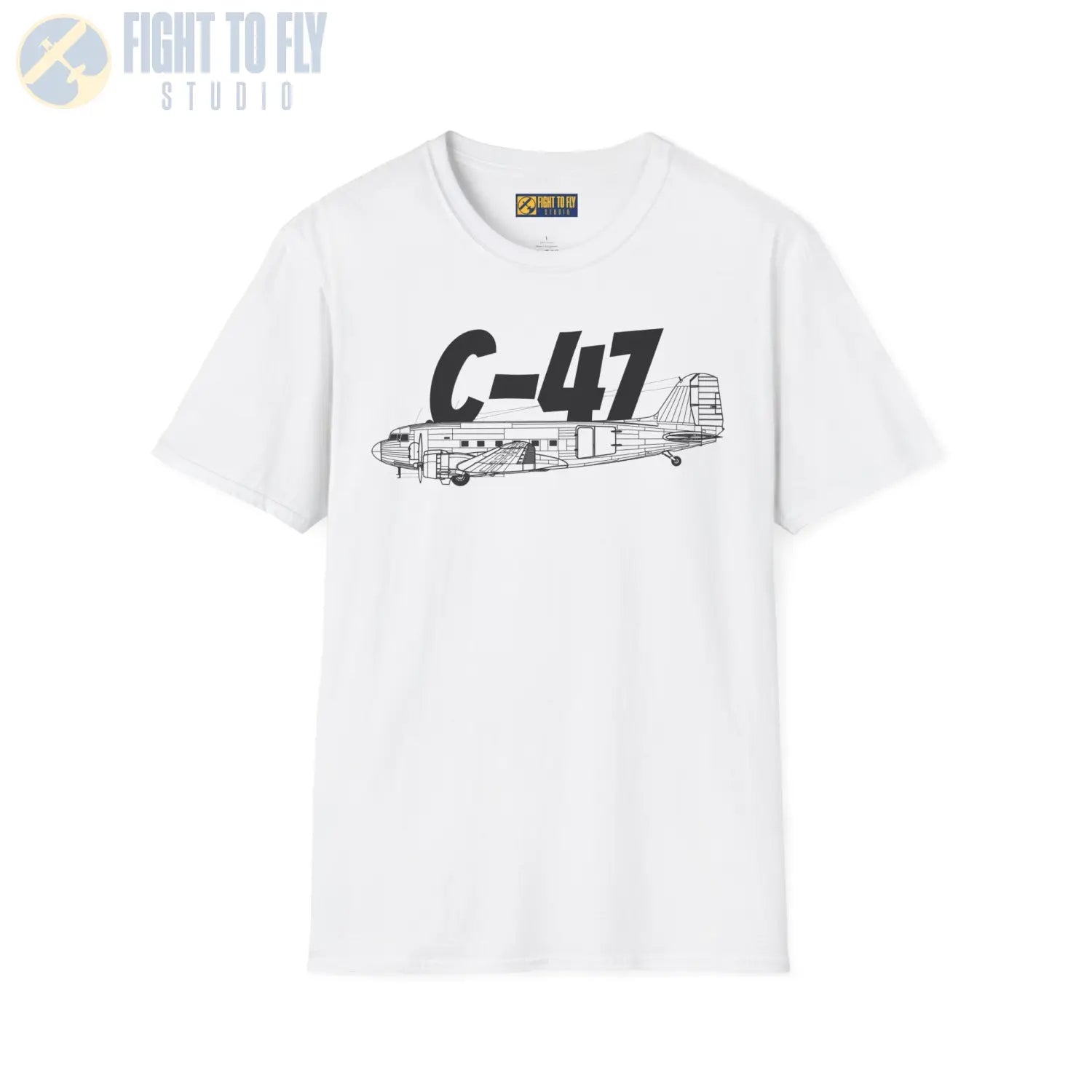 C-47 Dakota Side Profile T-Shirt - Pilot gifts - WWII warbird t-shirt