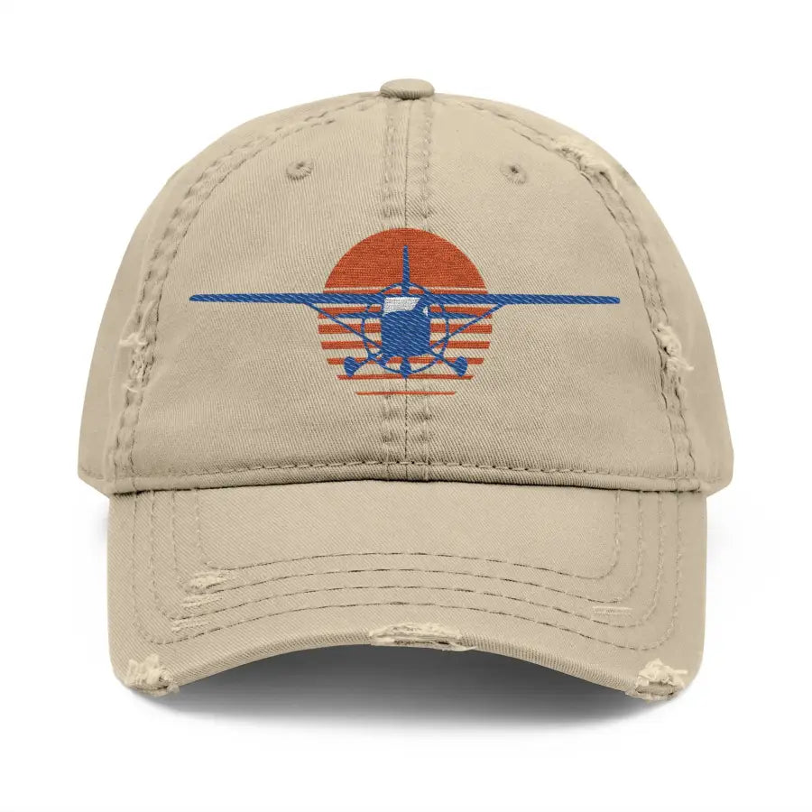Cessna Distressed Hat (Embroidery) - Hats - Pilot gifts - WWII warbird t-shirt
