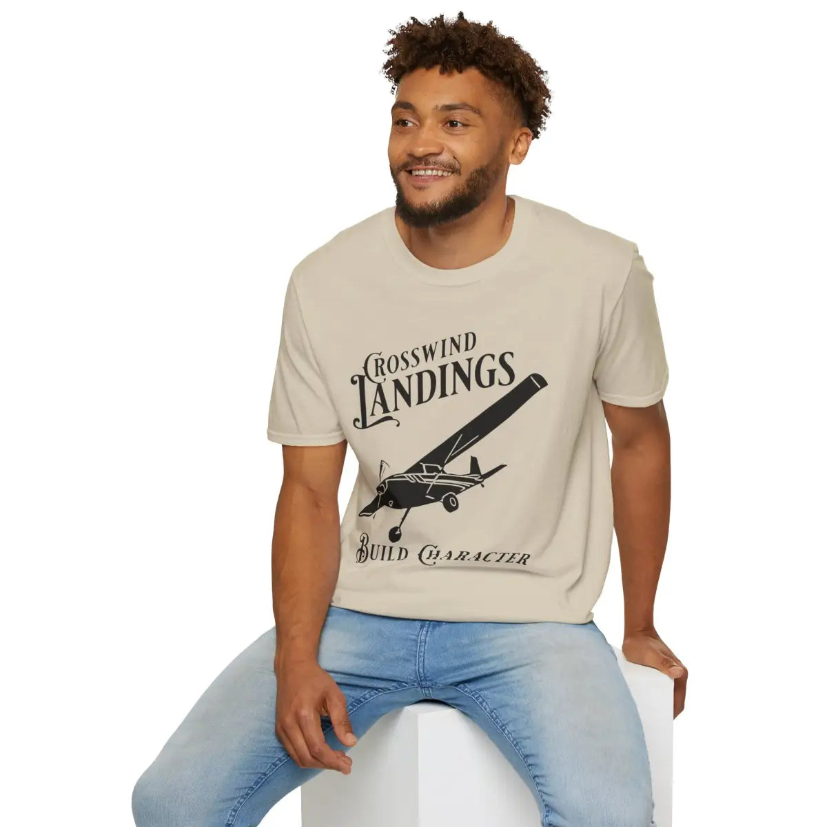 Crosswind Landings Build Character - Tee - T-Shirt - Pilot gifts - WWII warbird t-shirt
