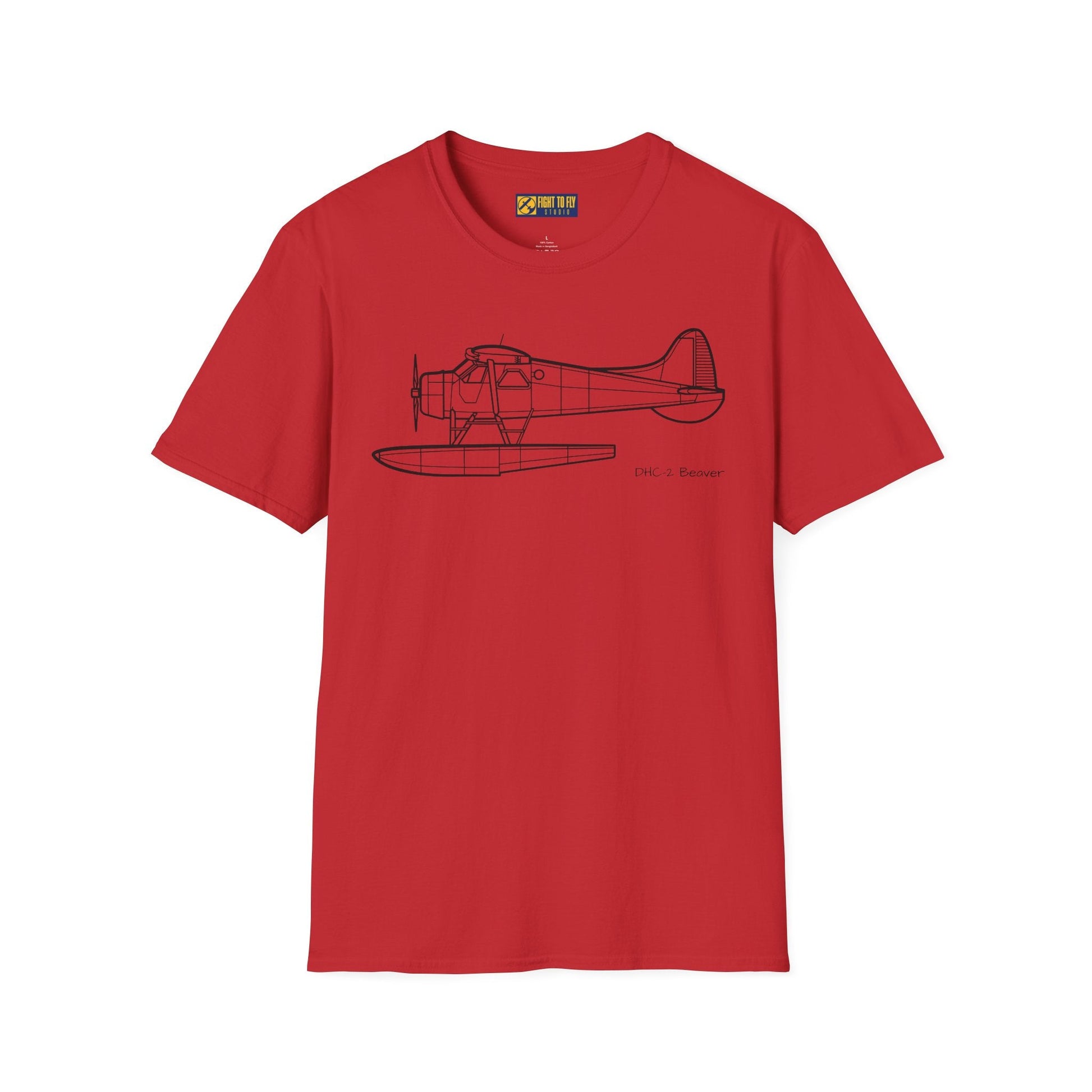 DHC-2 Beaver on Floats Side View T-Shirt – Floatplane Bush Aircraft Tee - Pilot gifts - WWII warbird t-shirt