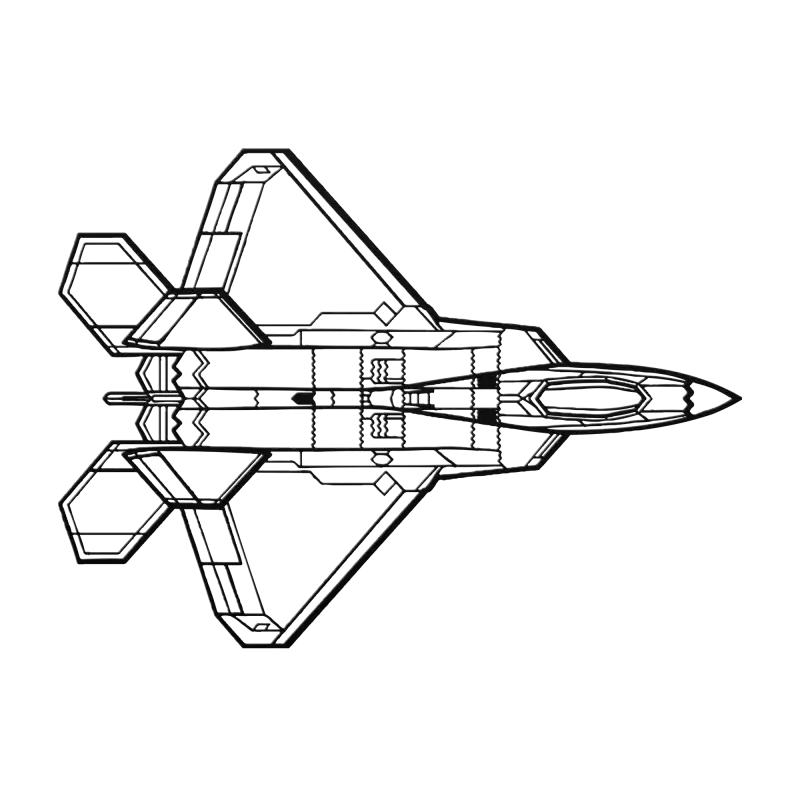 F-22 Top Die Cut Metal Wall Art - Sign - Pilot gifts - WWII warbird t-shirt