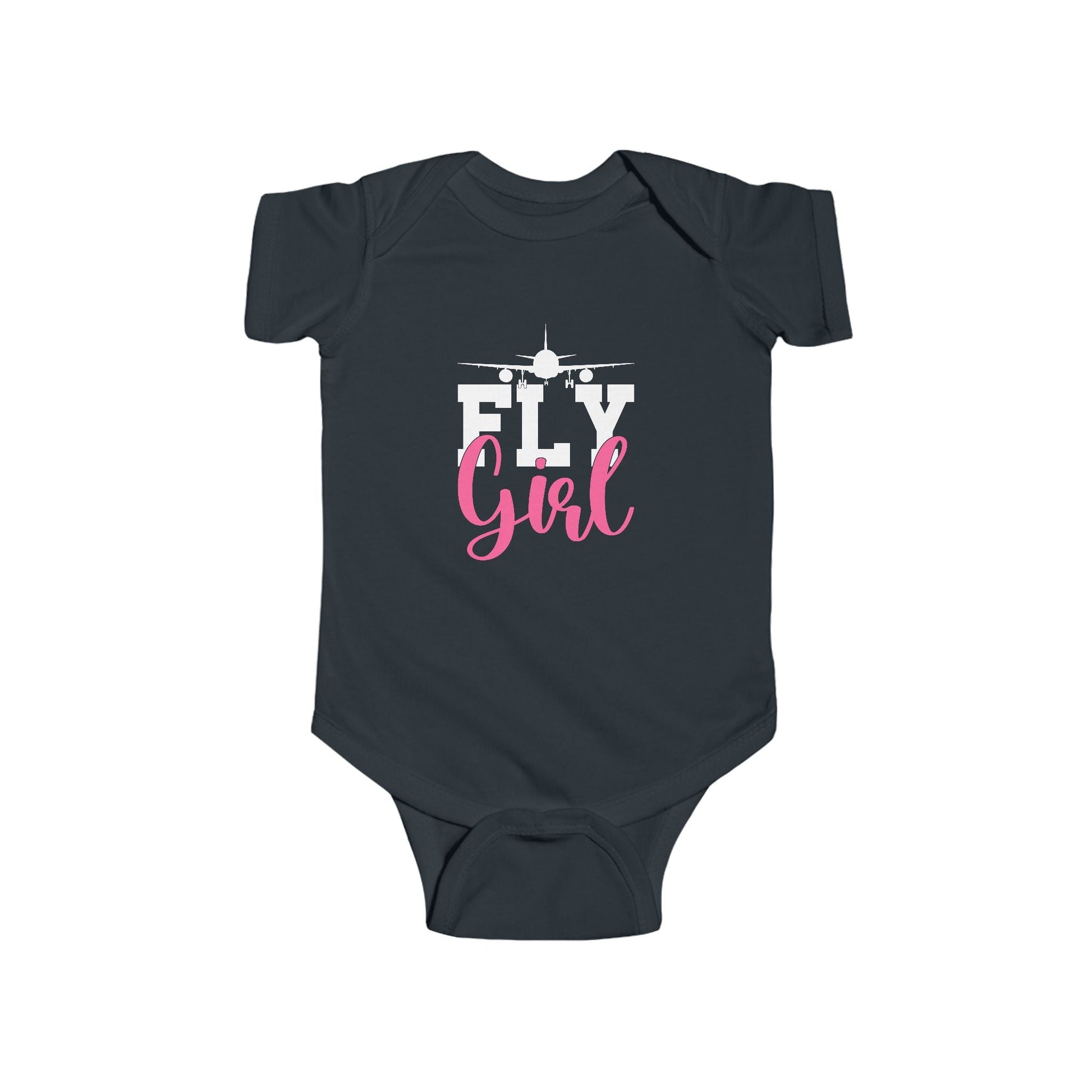 Fly Girl – Baby Aviation Shirt with Airliner Silhouette - Kids clothes - Gifts for pilots - apparel