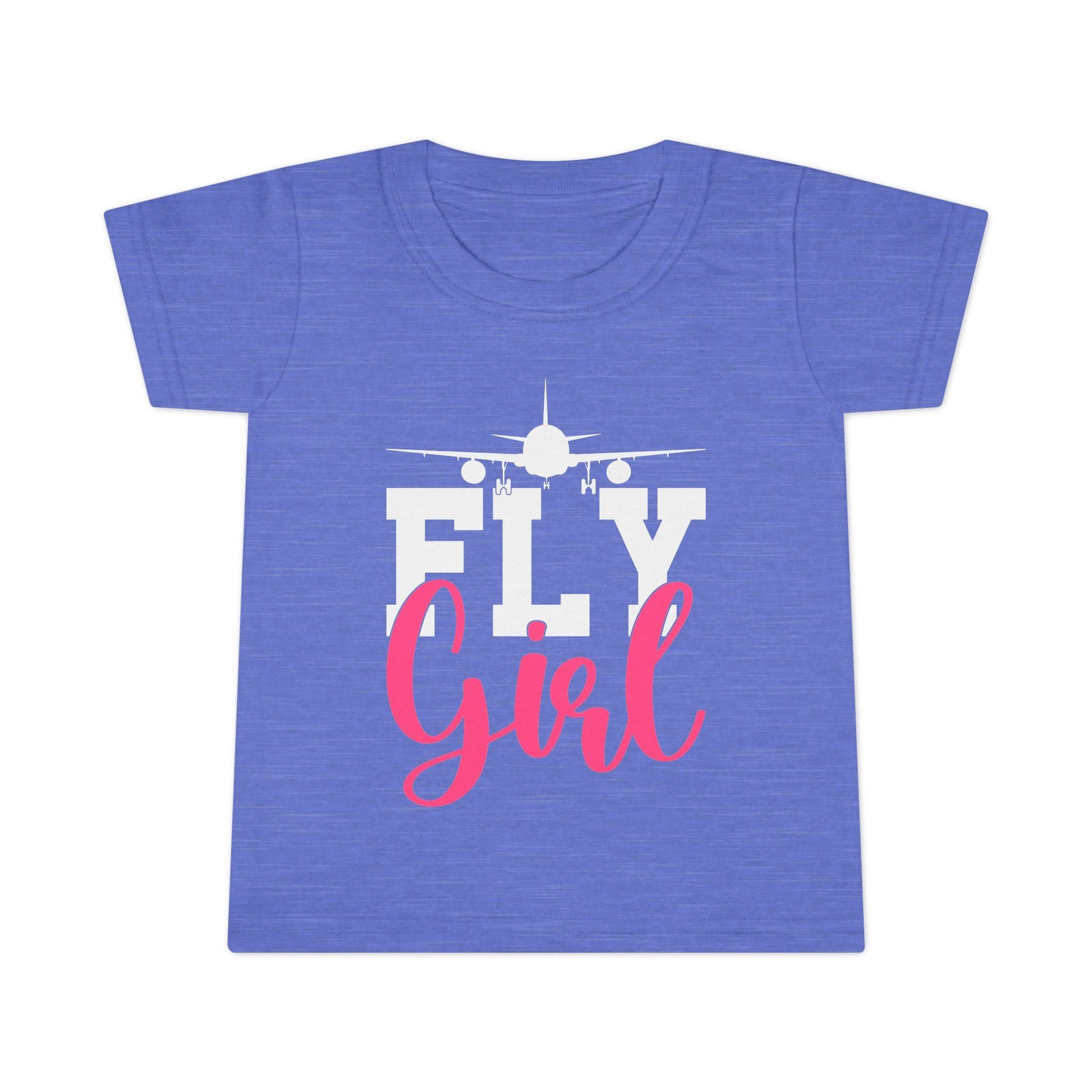 Fly Girl Toddler T-Shirt Cute Tee Aviation Themed Kids Shirt - Heather Royal / 4T - clothes
