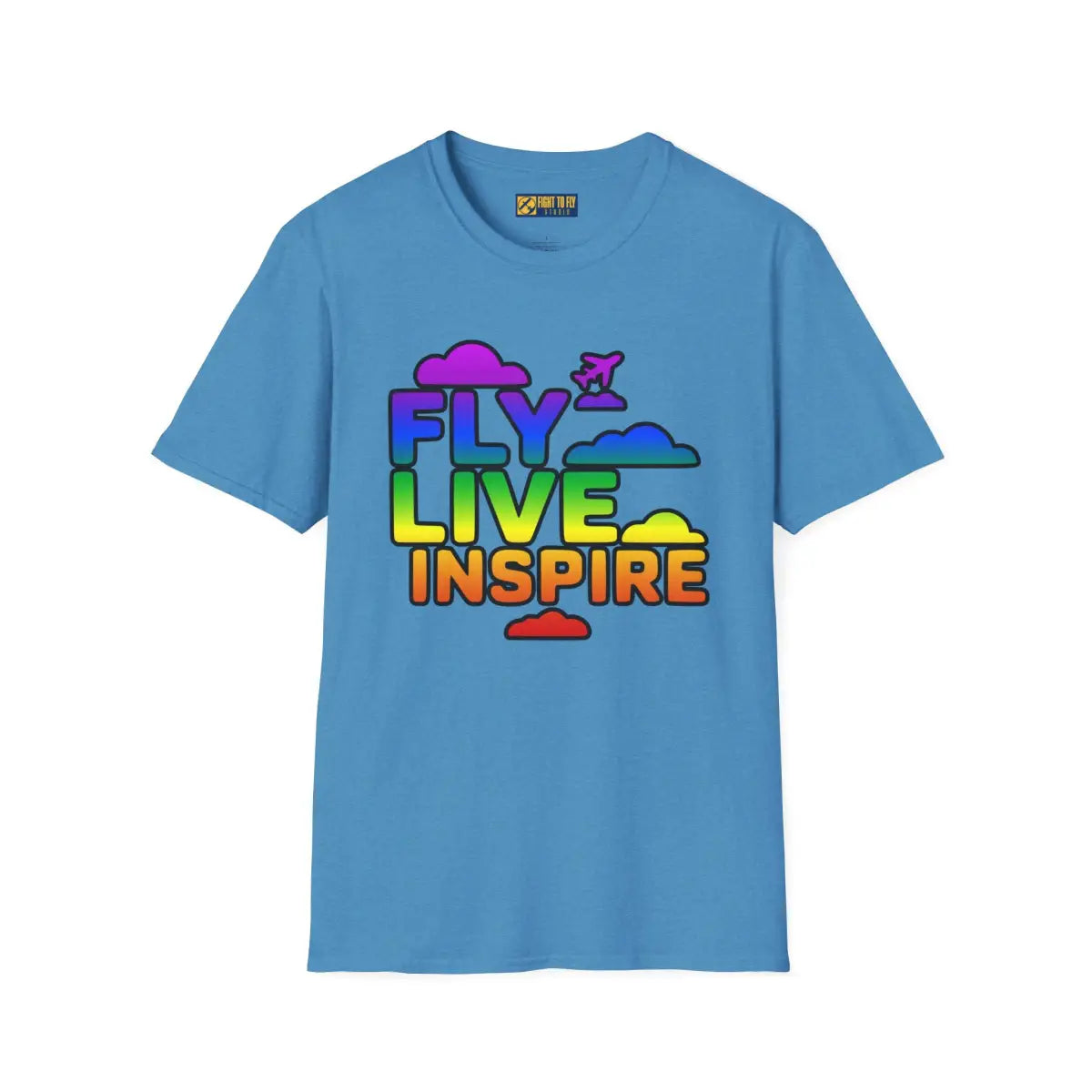 Fly Live Inspire - Plane and Clouds - T-Shirt - Pilot gifts - WWII warbird t-shirt