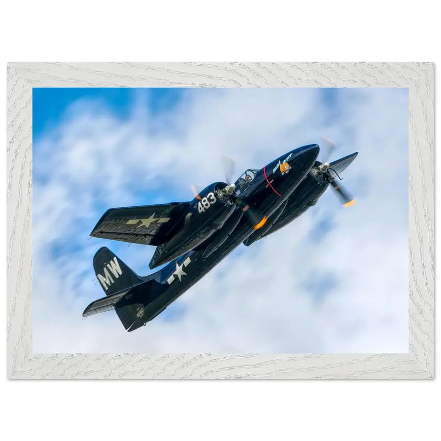 Grumman F7F Tigercat - Wood Frame - Print Material - Pilot gifts - WWII warbird t-shirt