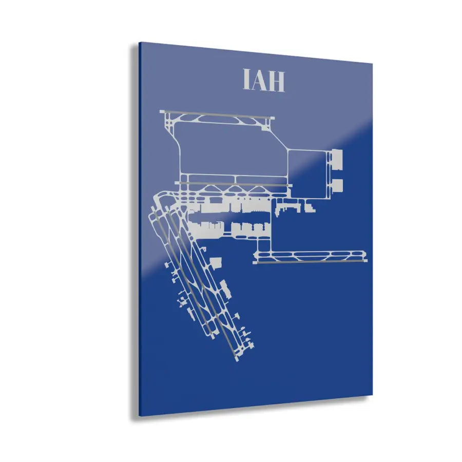 IAH - George Bush Intercontinental Acrylic Print - Home Decor - Pilot gifts - WWII warbird t-shirt