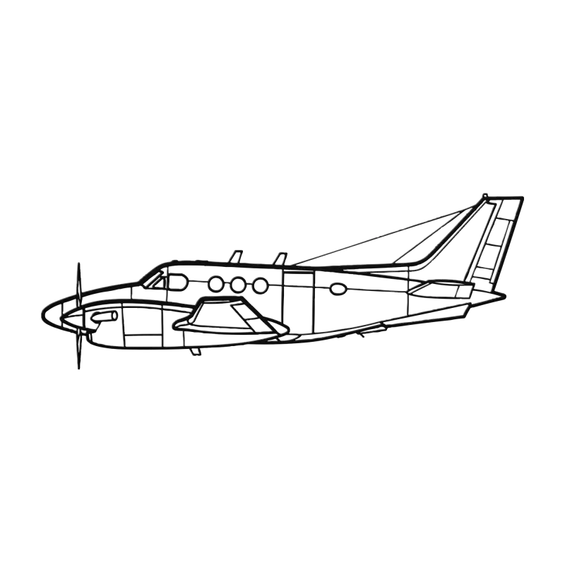 King Air C90 Die Cut Metal Wall Art - Sign - Pilot gifts - WWII warbird t-shirt