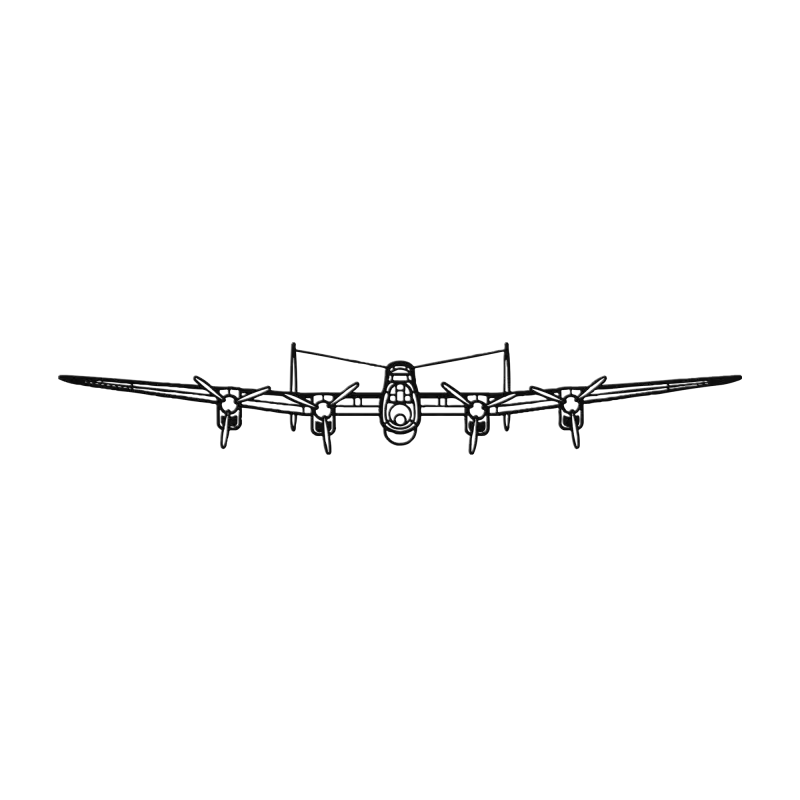 Lancaster Mk. I Front Die Cut Metal Wall Art - Sign - Pilot gifts - WWII warbird t-shirt