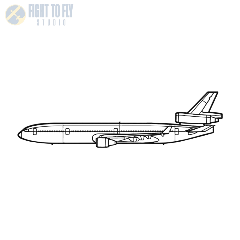 MD-11 Side Die Cut Metal Wall Art - Sign - Pilot gifts - WWII warbird t-shirt
