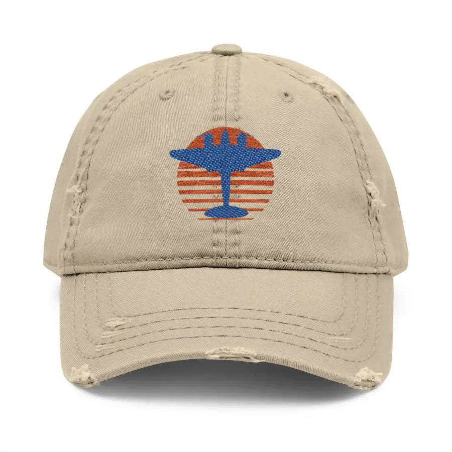 Mosquito - Top Helicopter Distressed Hat (Embroidery) - Hats - Gifts for pilots - Aviation apparel