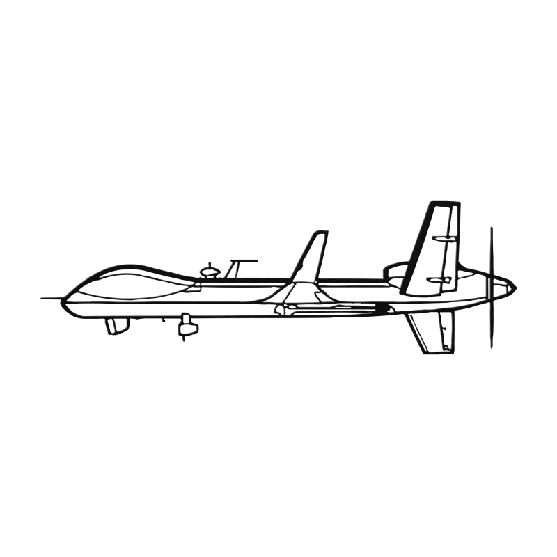 MQ-9 Die Cut Metal Wall Art - Sign - Pilot gifts - WWII warbird t-shirt