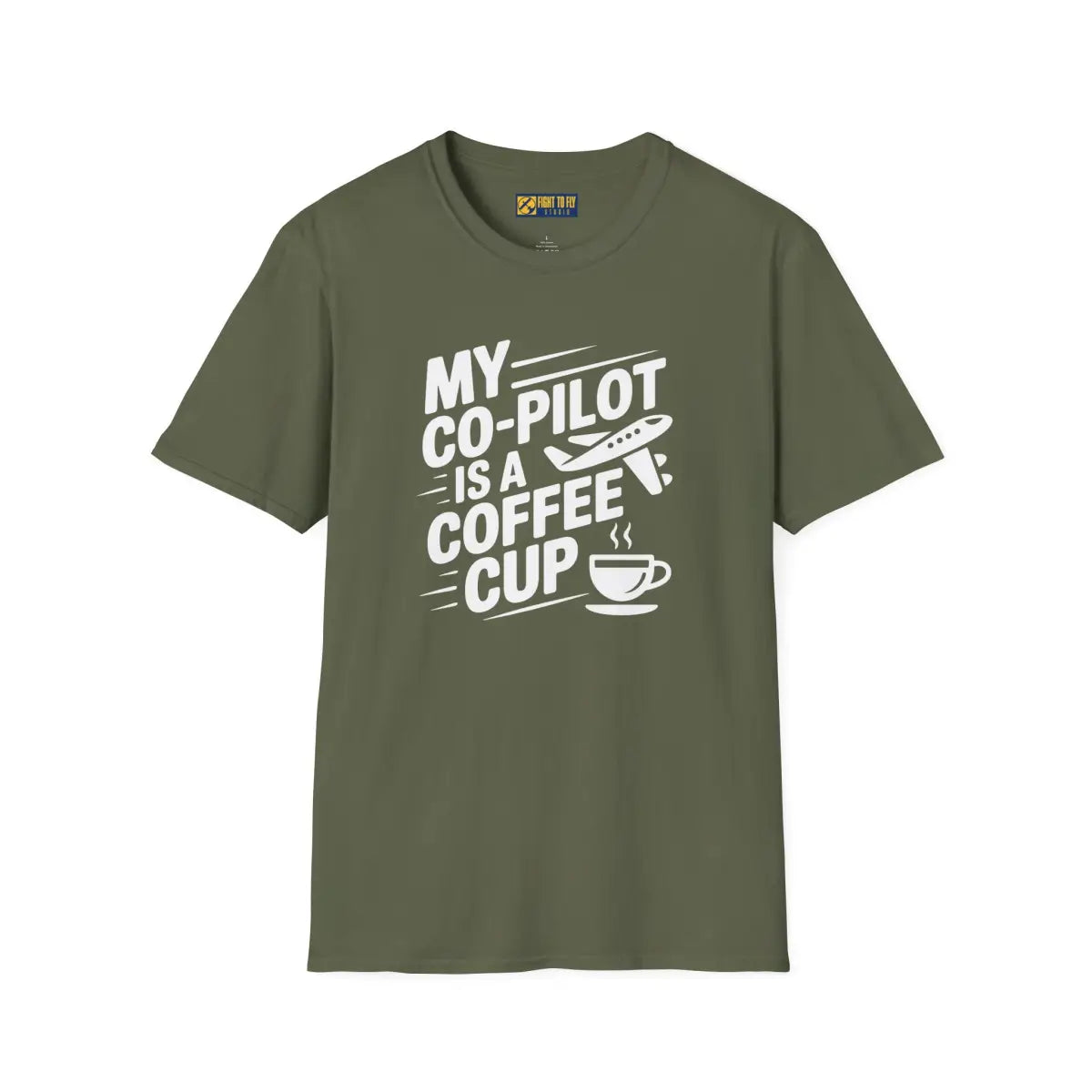 My Co-Pilot is Coffee - T-Shirt - Pilot gifts - WWII warbird t-shirt