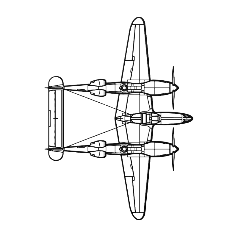 P-38L Top Die Cut Metal Wall Art - Sign - Pilot gifts - WWII warbird t-shirt