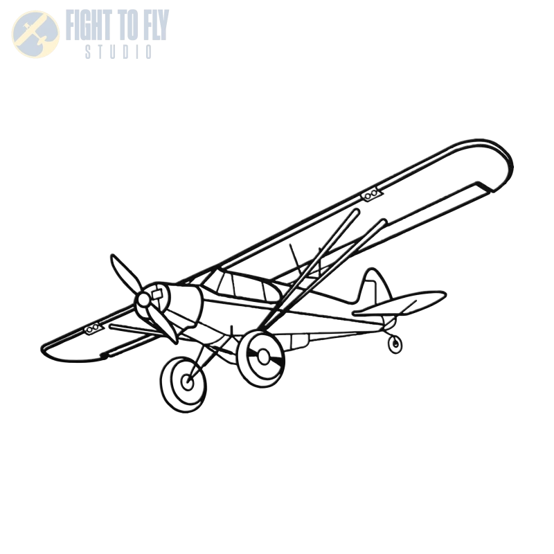 PA-18 Flight Die Cut Metal Wall Art - Sign - Pilot gifts - WWII warbird t-shirt