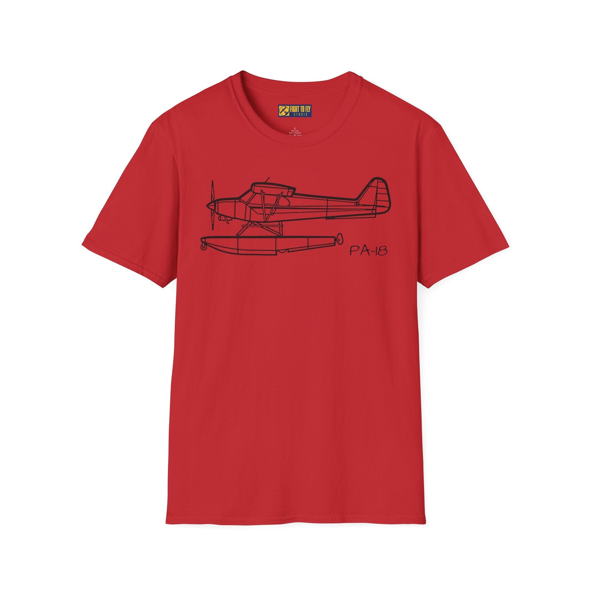 PA-18 Floatplane T-Shirt – Super Cub on Floats Bush Plane Tee - Gifts for pilots - Aviation apparel