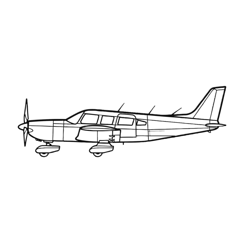 PA 32 Die Cut Wall Art - Metal Sign - Pilot gifts - WWII warbird t-shirt