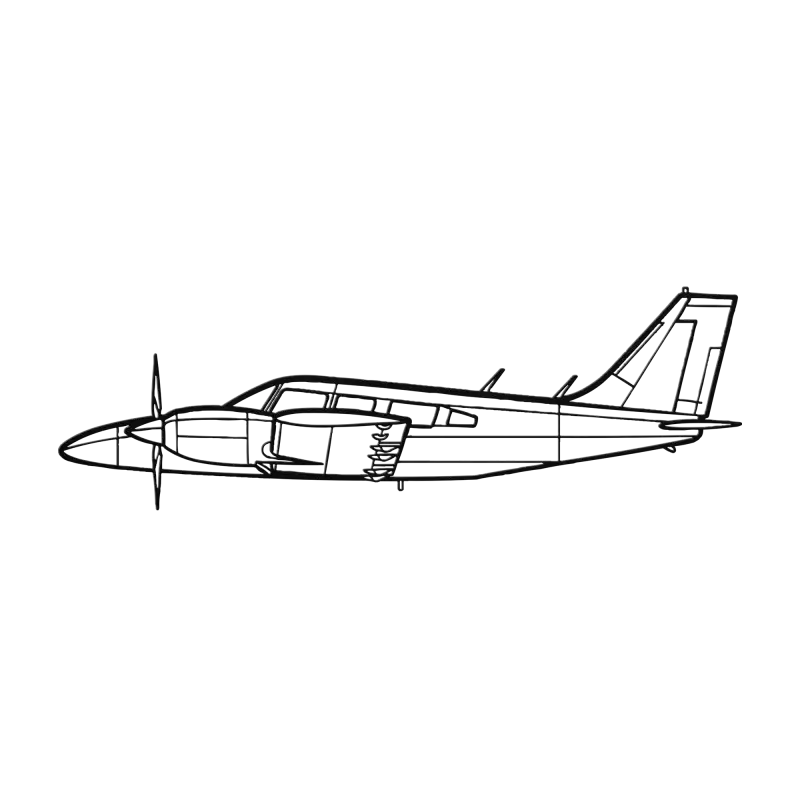 PA-34-200T Die Cut Wall Art - Metal Sign - Pilot gifts - WWII warbird t-shirt