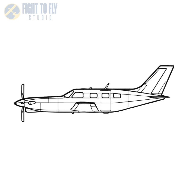 PA 46 Die Cut Metal Wall Art - Sign - Pilot gifts - WWII warbird t-shirt
