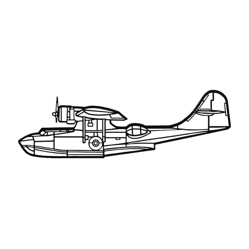PBY-5 Die Cut Metal Wall Art - Sign - Pilot gifts - WWII warbird t-shirt
