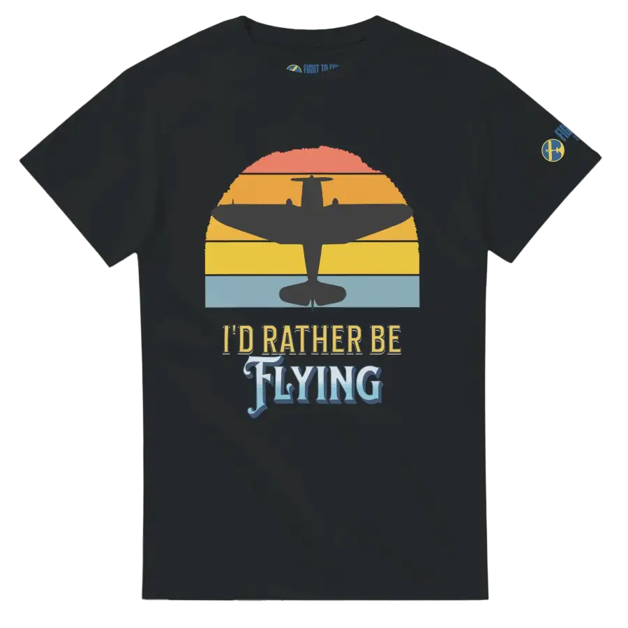 Personalize it! I’d Rather Be Flying Tee - Print Material - Pilot gifts - WWII warbird t-shirt