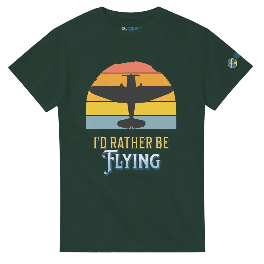 Personalize it! I’d Rather Be Flying Tee - Print Material - Pilot gifts - WWII warbird t-shirt