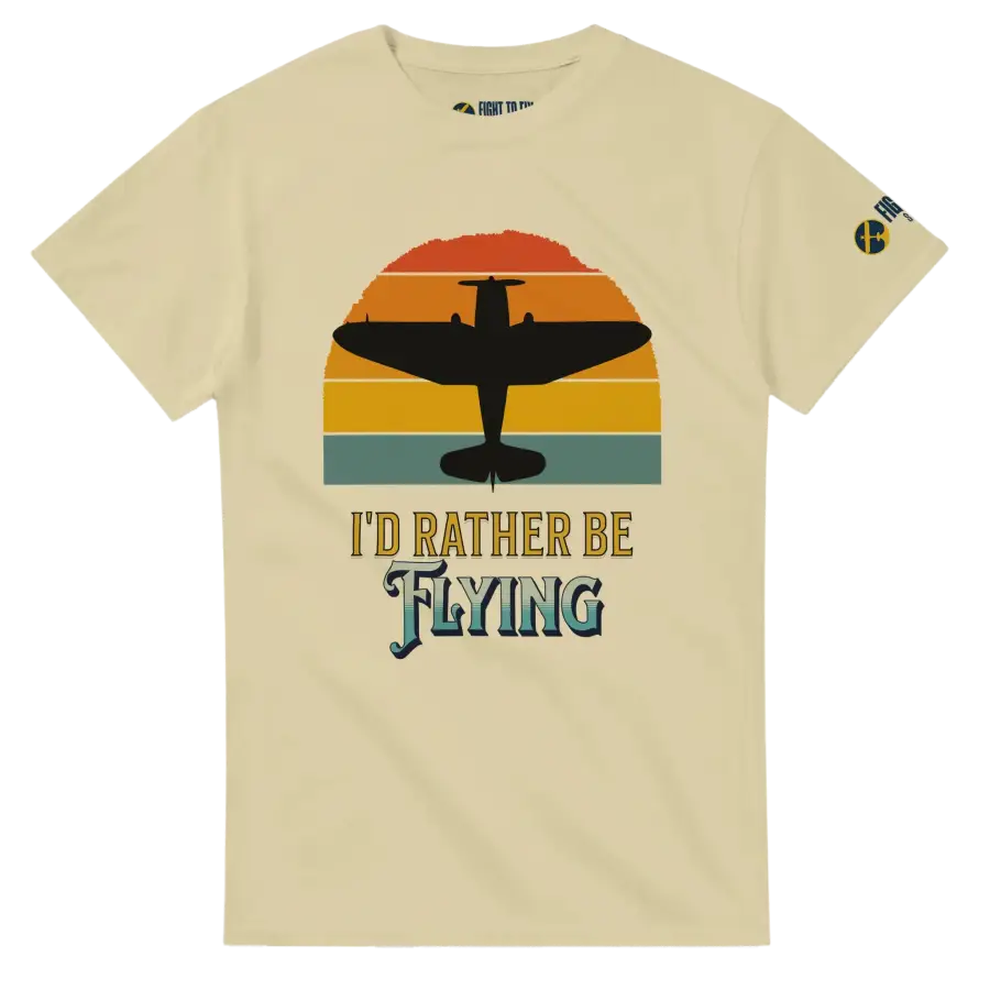 Personalize it! I’d Rather Be Flying Tee - Print Material - Pilot gifts - WWII warbird t-shirt