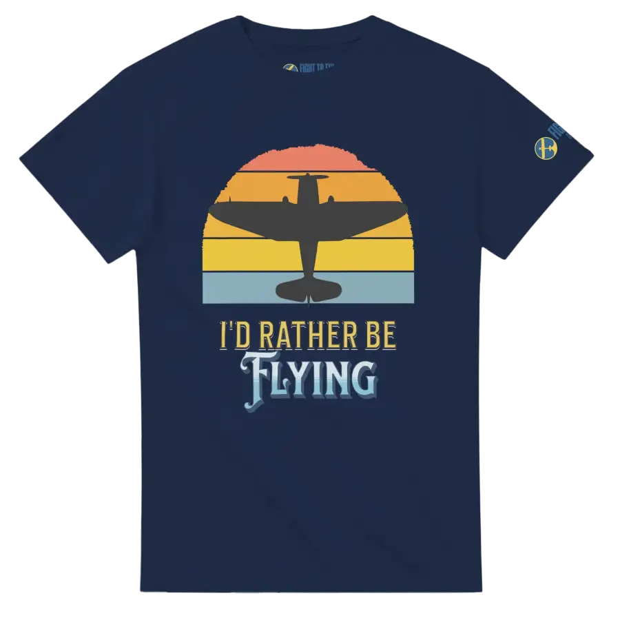 Personalize it! I’d Rather Be Flying Tee - Print Material - Pilot gifts - WWII warbird t-shirt