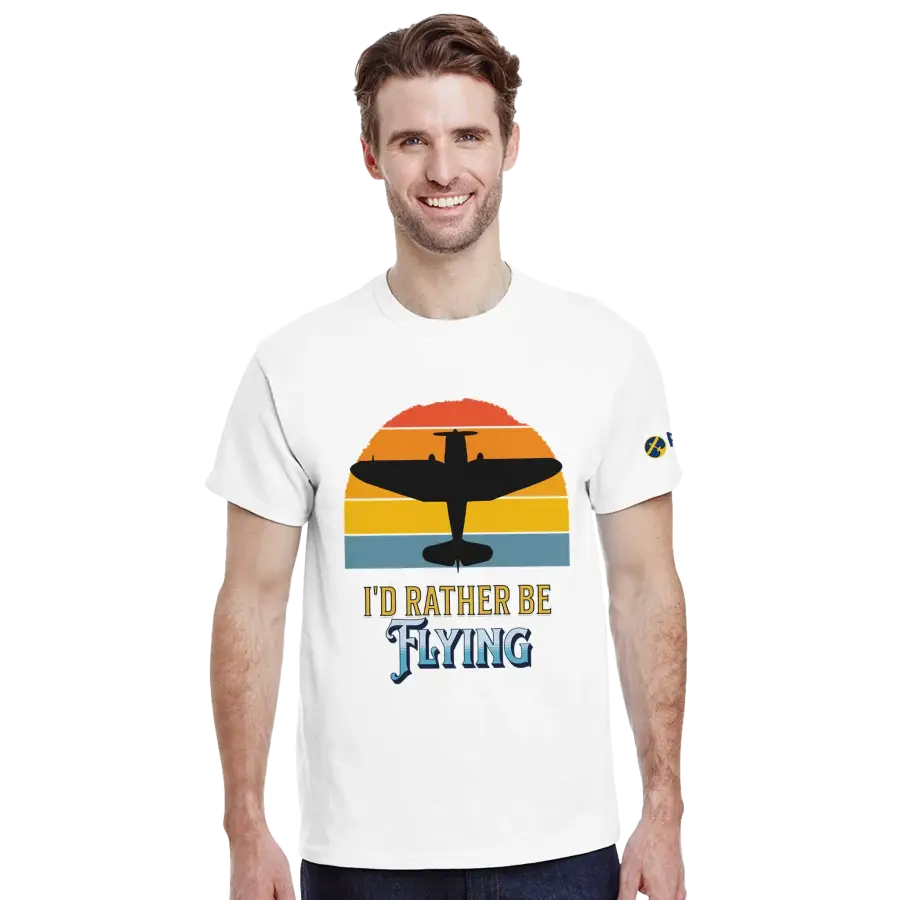 Personalize it! I’d Rather Be Flying Tee - Print Material - Pilot gifts - WWII warbird t-shirt