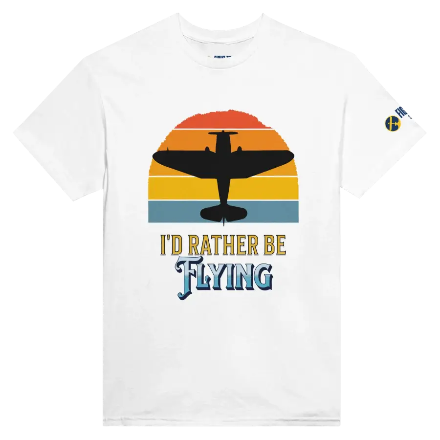 Personalize it! I’d Rather Be Flying Tee - Print Material - Pilot gifts - WWII warbird t-shirt