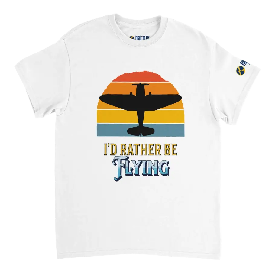 Personalize it! I’d Rather Be Flying Tee - Print Material - Pilot gifts - WWII warbird t-shirt