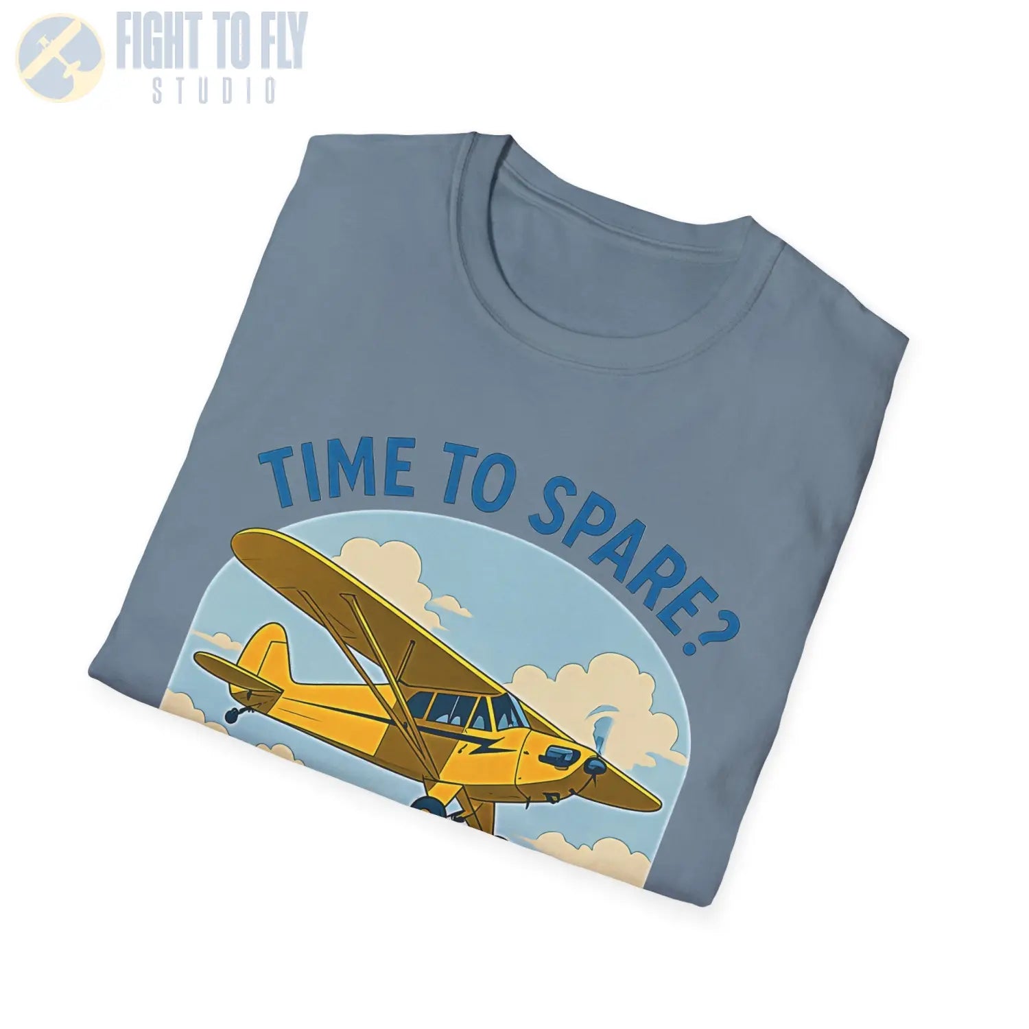 Time to Spare? Go by Air - Piper Cub - T-Shirt - Pilot gifts - WWII warbird t-shirt