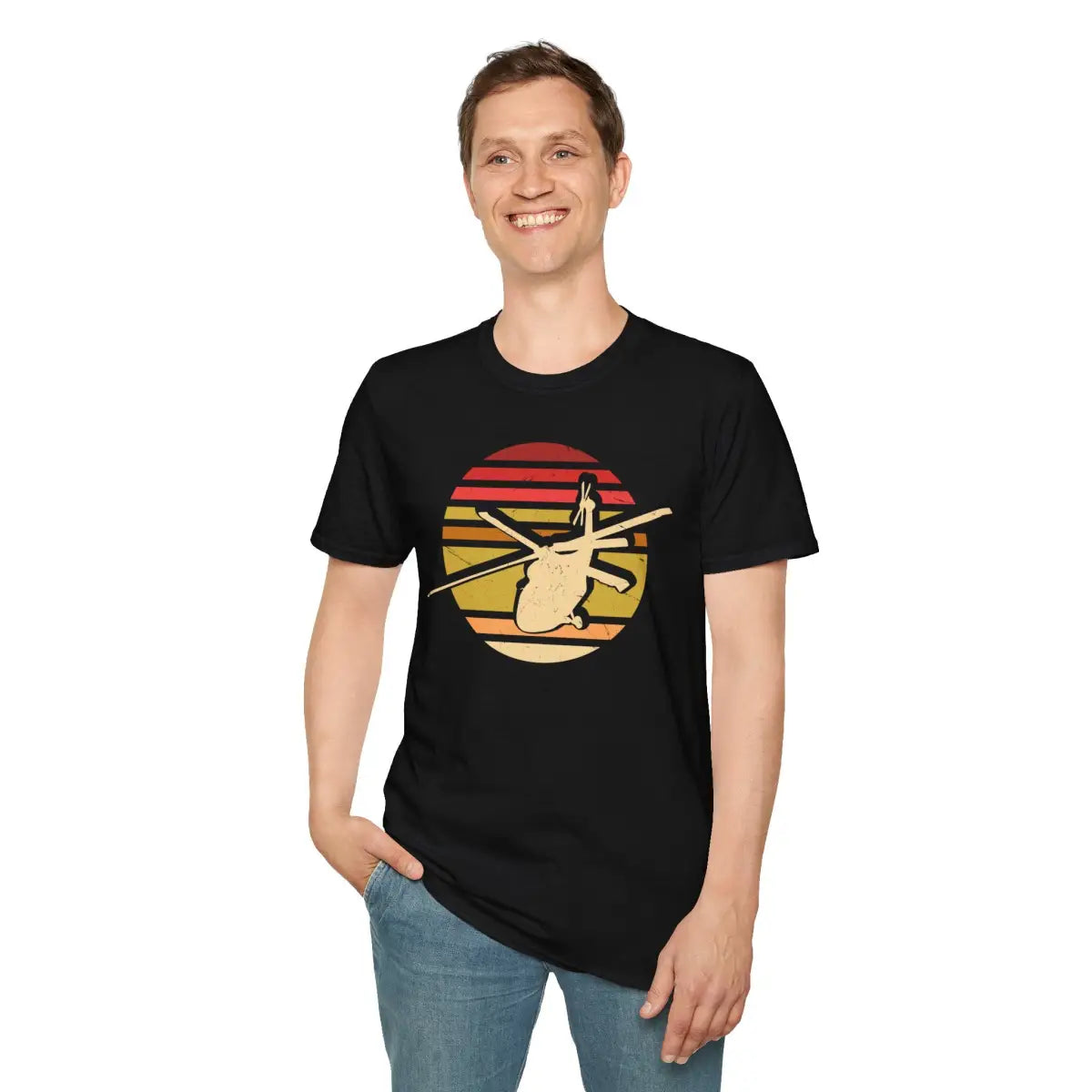 Retro Vibe Helicopter Graphic T-shirt - T-Shirt - Pilot gifts - WWII warbird t-shirt