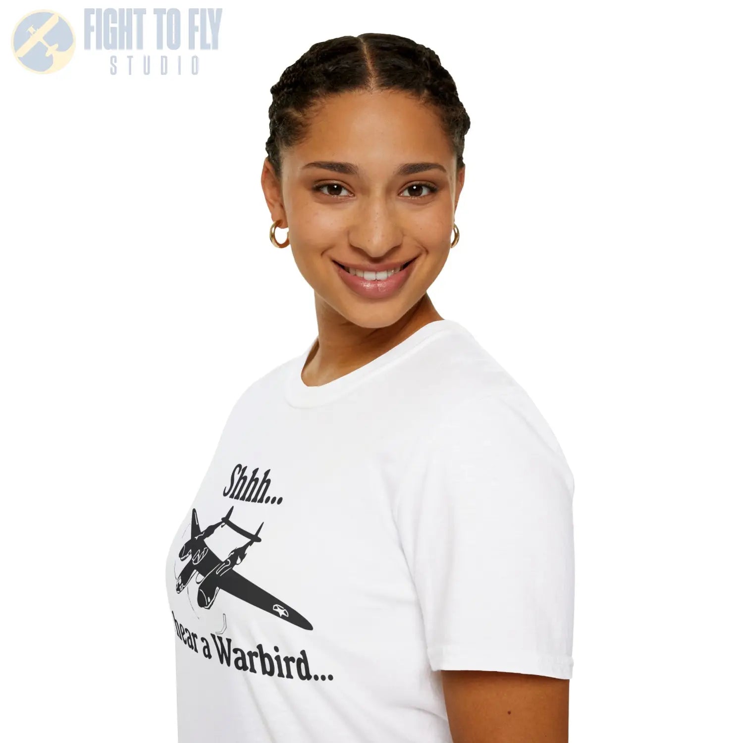 Shhh... I Hear a Warbird - P-38 - T-Shirt - Pilot gifts - WWII warbird t-shirt