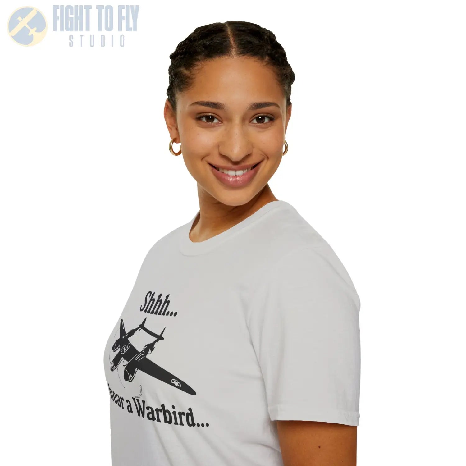 Shhh... I Hear a Warbird - P-38 - T-Shirt - Pilot gifts - WWII warbird t-shirt
